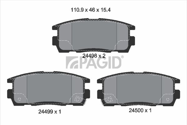 Sada brzdových destiček, kotoučová brzda T1659N