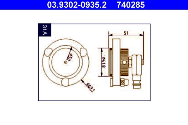 ATE Ontluchtingsaansluiting 03.9302-0935.2