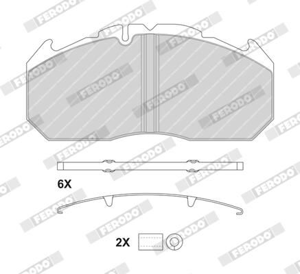 Sada brzdových destiček, kotoučová brzda FCV1579BFE