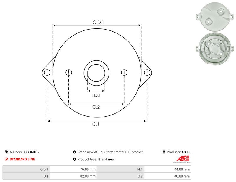AS-PL SBR6016 Starter Lid, carburettor