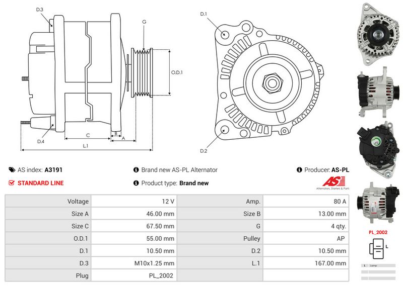 AS-PL A3191 Alternator
