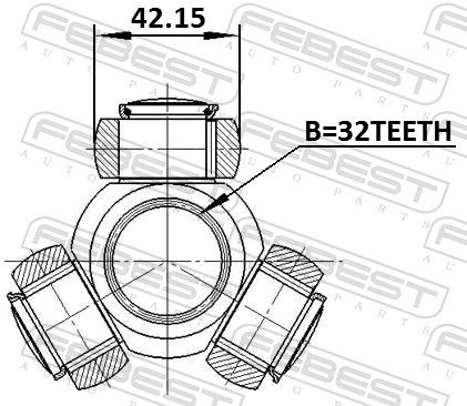 FEBEST 0116-ASV50 Spider Assembly, drive shaft