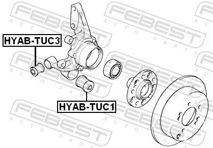 FEBEST HYAB-TUC3 Mounting, control/trailing arm
