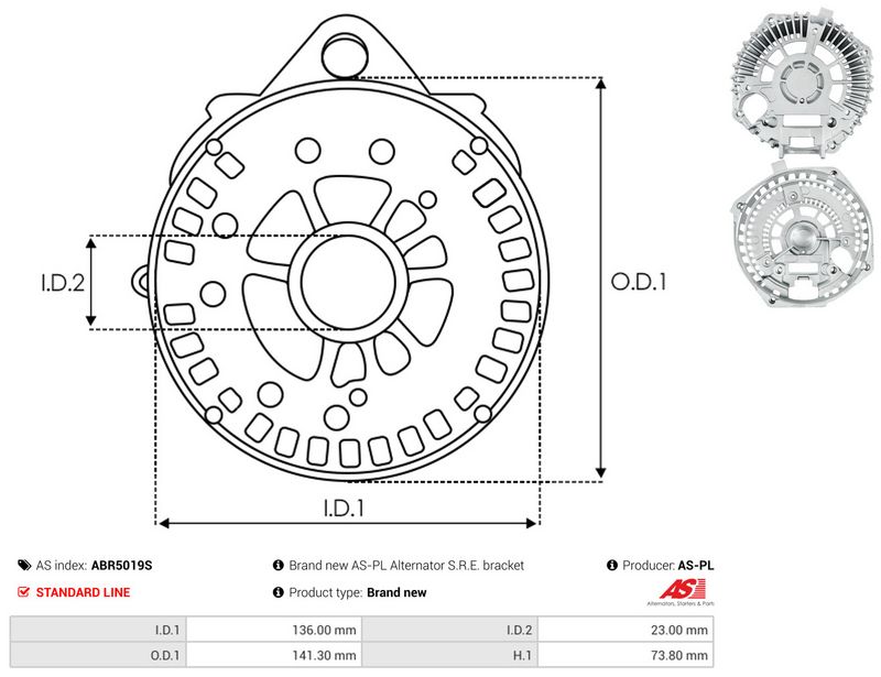 AS-PL ABR5019S Protective Cap, alternator