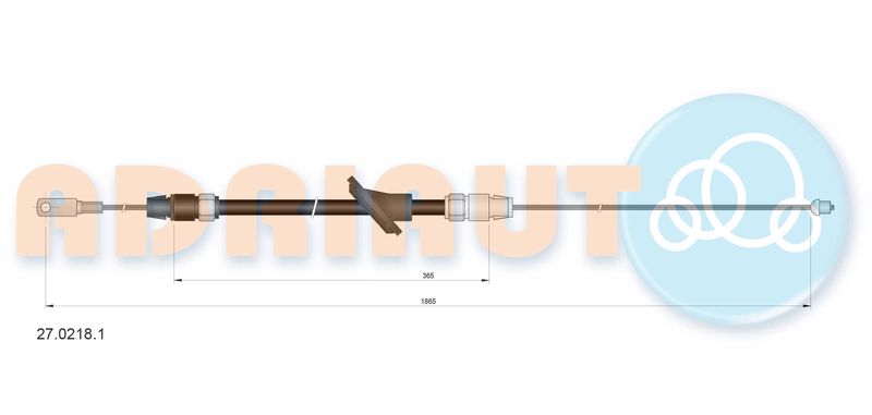 Тросовий привод, стоянкове гальмо, Adriauto 27.0218.1