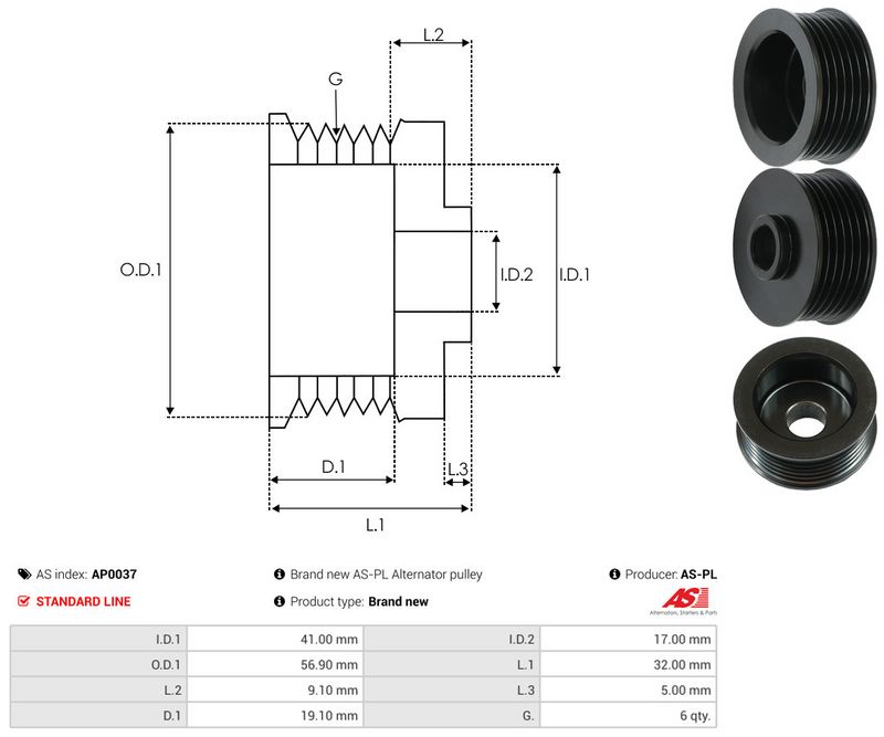 Rihmaratas, generaator, AS-PL AP0037