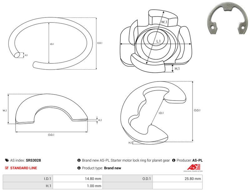 AS-PL SRS3028 Repair Kit, starter