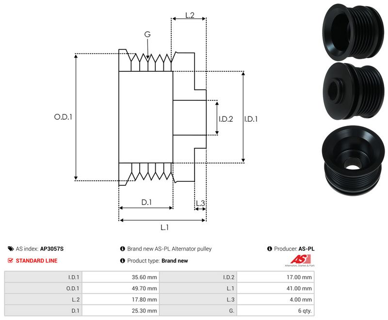 Rihmaratas, generaator, AS-PL AP3057S