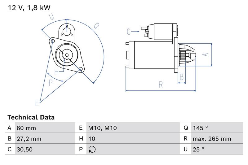 BOSCH Startmotor / Starter 0 986 024 820