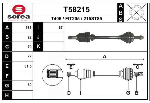 EAI hajtótengely T58215