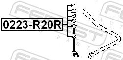 FEBEST 0223-R20R Link/Coupling Rod, stabiliser bar