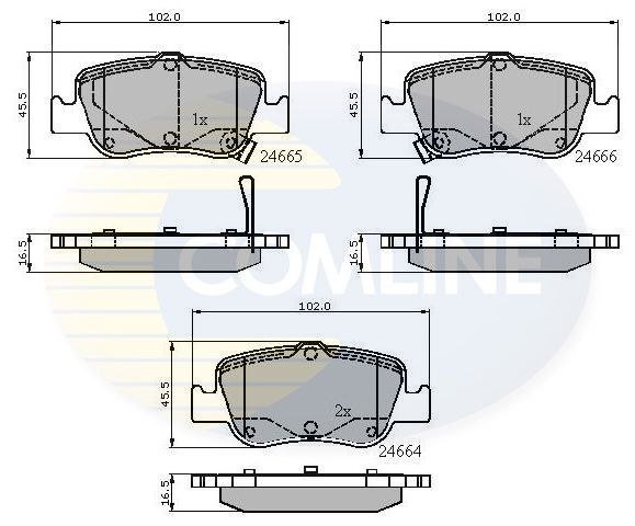 Comline Brake Pad Set, disc brake CBP31572
