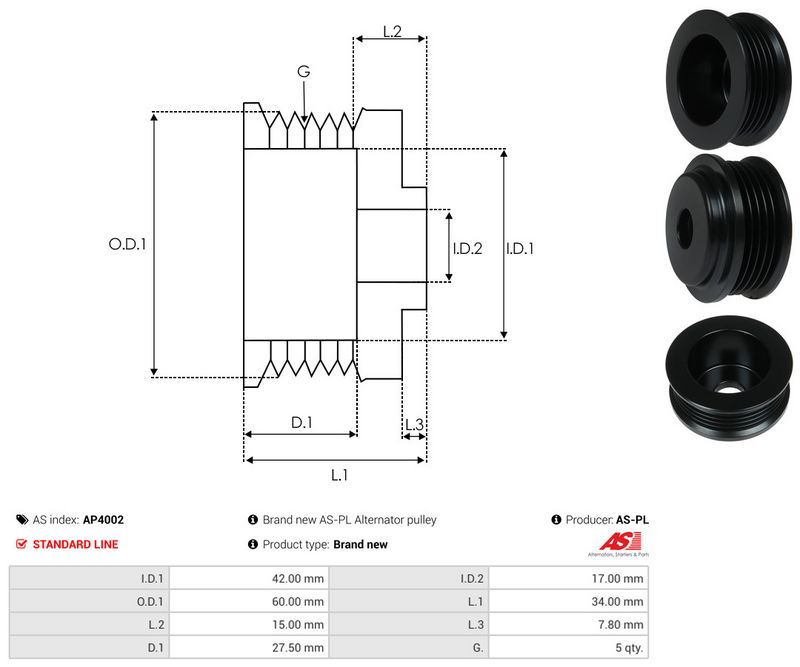 Rihmaratas, generaator, AS-PL AP4002