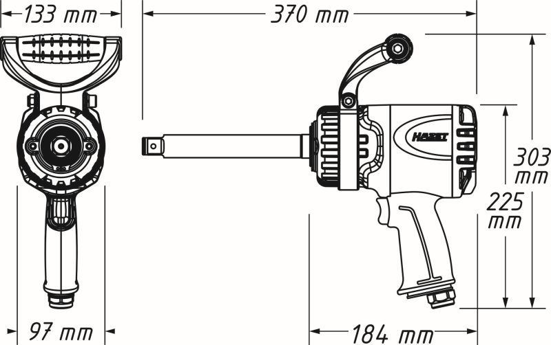 HAZET 9013LGTT Impact Wrench (compressed air)