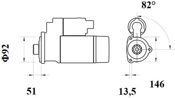 startér RVI, 24V/5,5kW - 11 zubů (nekrytý pastorek) MS776