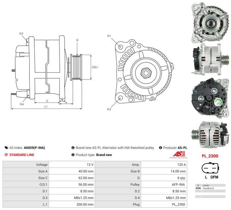 Generaator, AS-PL A0059(P-INA)