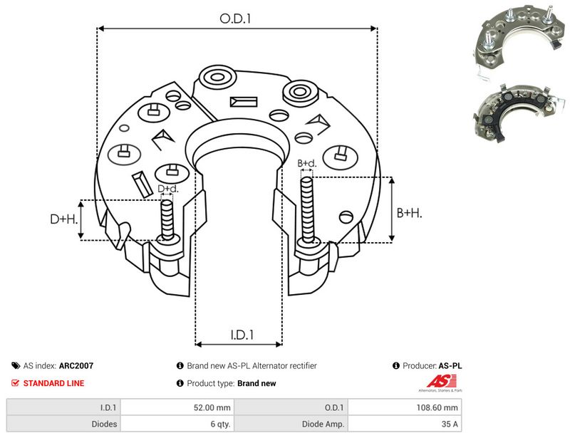 AS-PL ARC2007 Rectifier, alternator