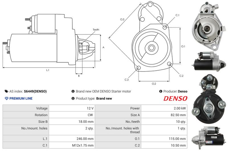 AS-PL S6449(DENSO) Starter