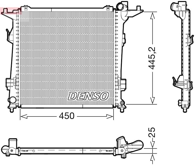 Радіатор, система охолодження двигуна, Denso DRM43006