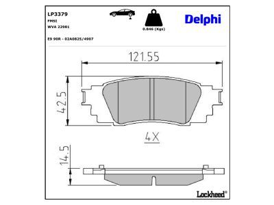 DELPHI LP3379 - Brake Pad Set, disc brake