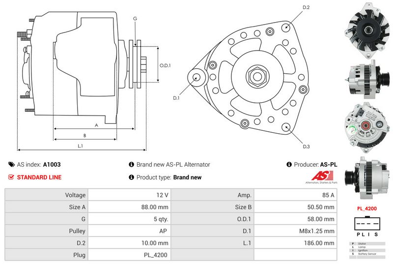 AS-PL A1003 Alternator