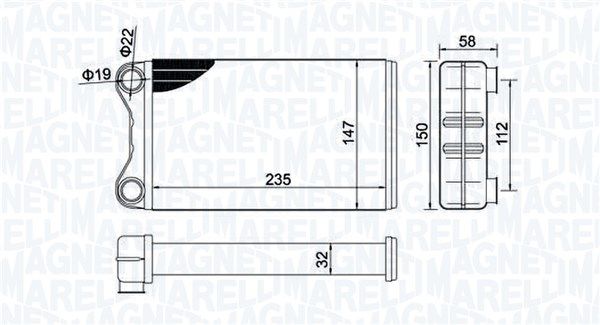 Теплообмінник, система опалення салону, Magneti Marelli 350218424000