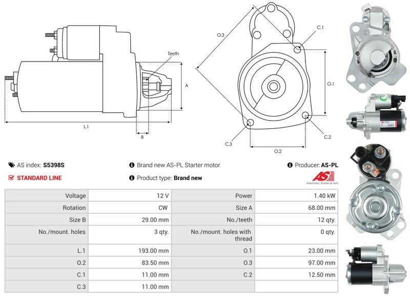 AS-PL S5398S Starter