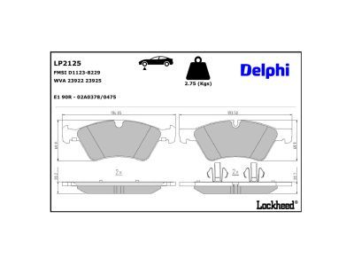 DELPHI LP2125 Brake Pad Set, disc brake