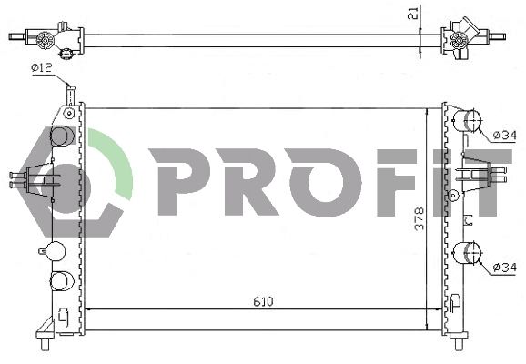 Радіатор, система охолодження двигуна, Profit 5054A3