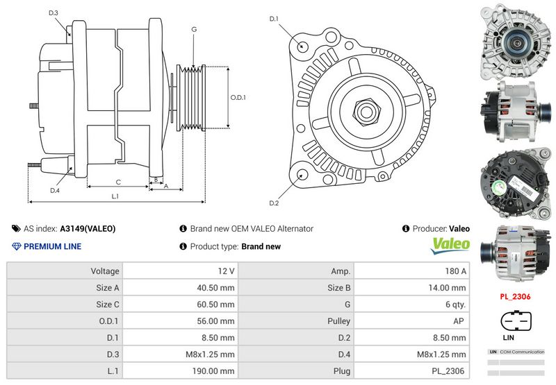 AS-PL A3149(VALEO) Alternator