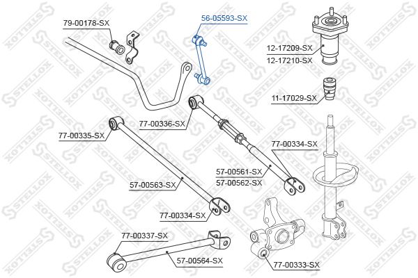 STELLOX 56-05593-SX Link/Coupling Rod, stabiliser bar