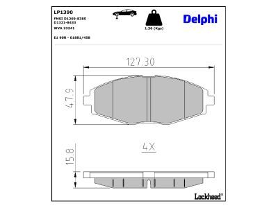 DELPHI LP1390 - Brake Pad Set, disc brake