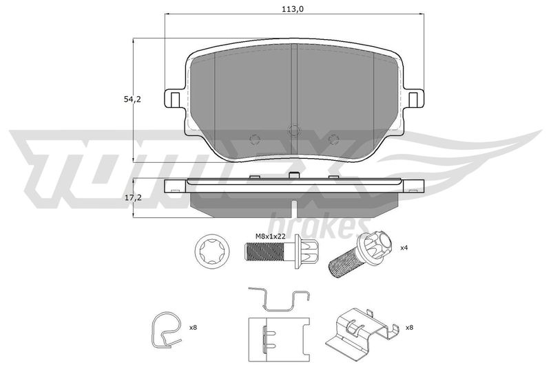 TOMEX Brakes fékbetétkészlet, tárcsafék TX 19-49