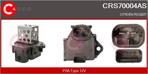 Додатковий резистор, електродвигун вентилятора радіатора, Casco CRS70004AS