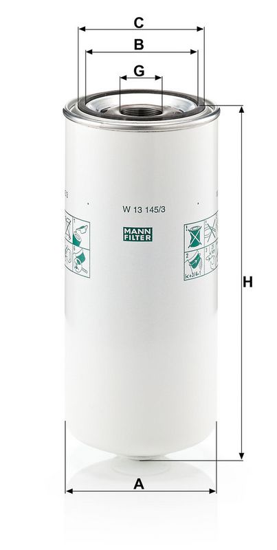 Filtru ulei W 13 145/3 MANN-FILTER
