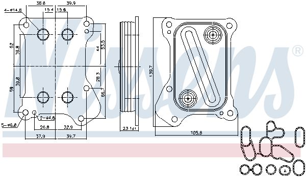 NISSENS FIAT Масляный радиатор 500, Doblo, Fiorino, Grande Punto, Qubo, Opel Combo Tour, Corsa C/D 1.3d