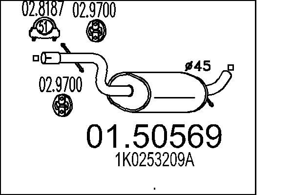 Проміжний глушник, Mts 01.50569