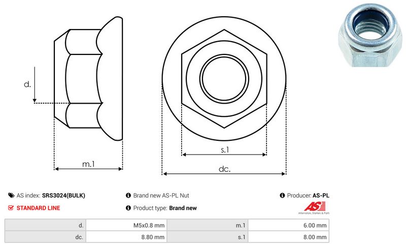 AS-PL SRS3024(BULK) Repair Set, alternator