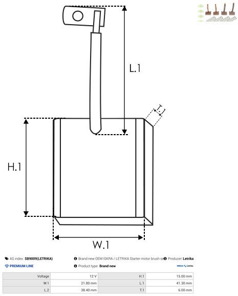 Süsinikuhari, starter, AS-PL SB9009(LETRIKA)