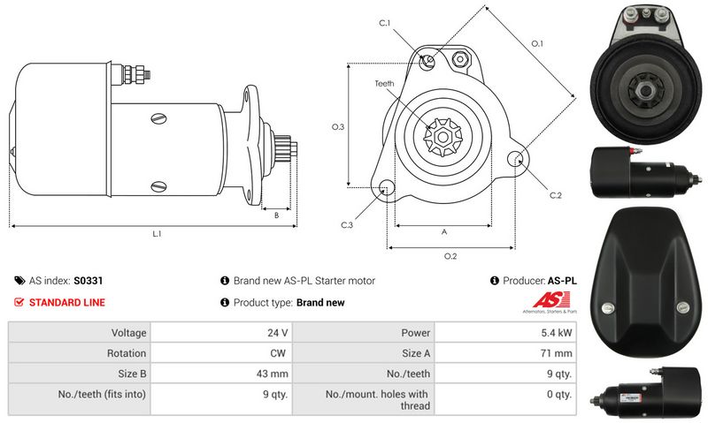 AS-PL S0331 Starteris