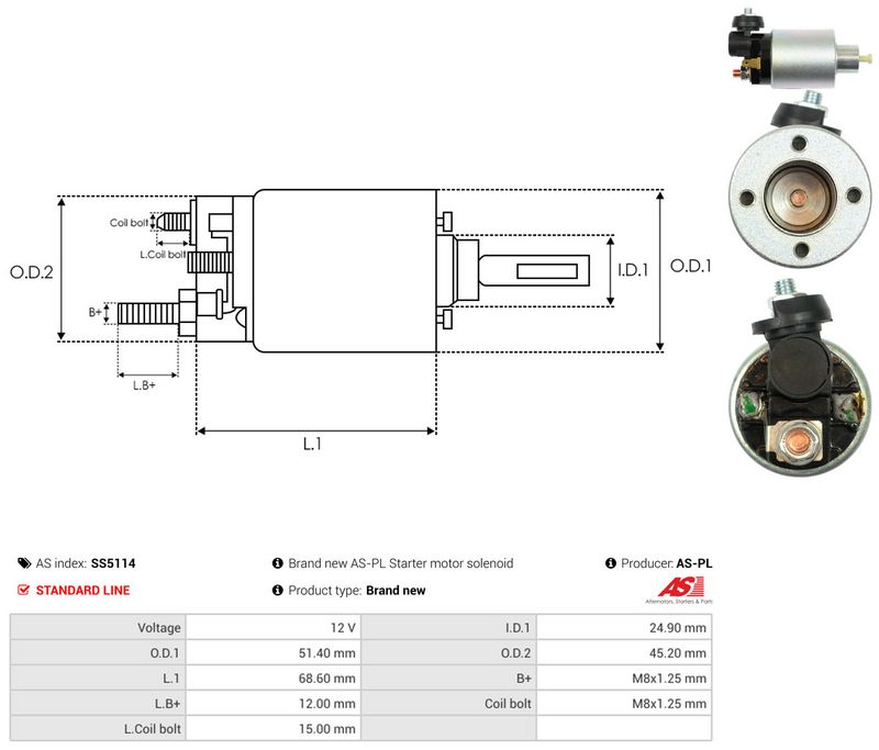 AS-PL SS5114 Solenoid Switch, starter
