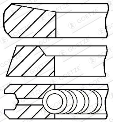 Кільця поршневі GOETZE ENGINE 0844030000 на NISSAN SENTRA II Наклонная задняя часть (N16)