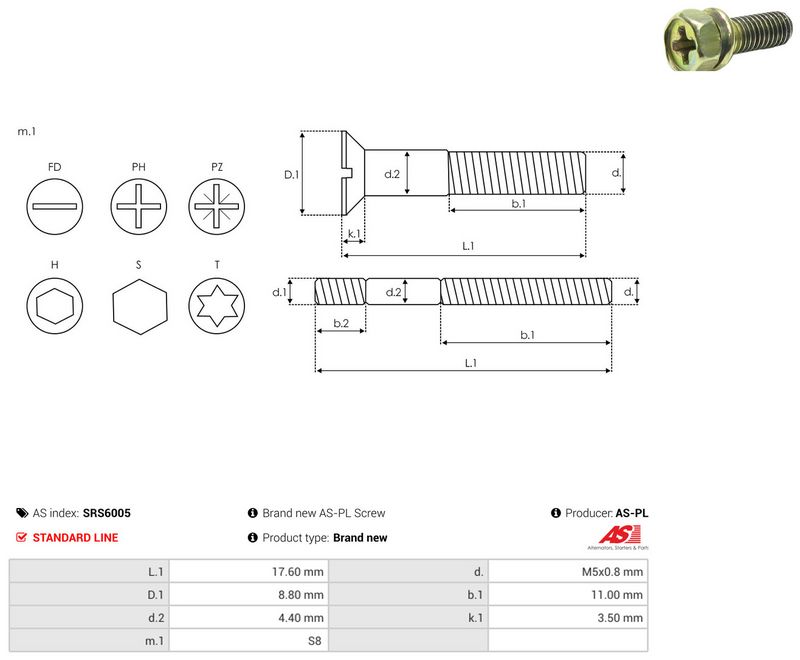 AS-PL SRS6005 Repair Set, alternator