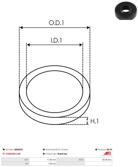 Remondikomplekt, generaator, AS-PL ARS2016
