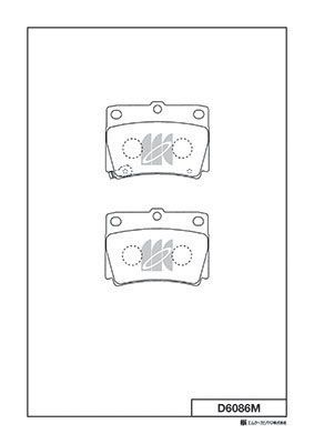 Комплект гальмівних накладок, дискове гальмо, Kashiyama D6086M