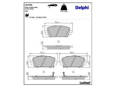 DELPHI LP3705 - Brake Pad Set, disc brake