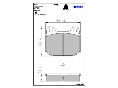 DELPHI LP87 Brake Pad Set, disc brake
