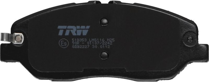 Piduriklotsi komplekt, ketaspidur, TRW GDB2227