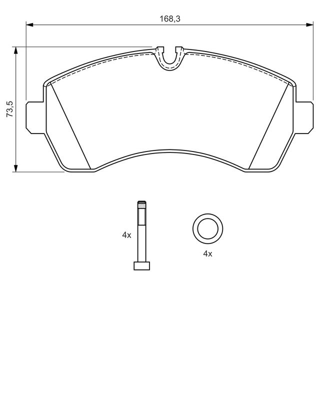 Piduriklotsi komplekt, ketaspidur, BOSCH 0 986 494 194