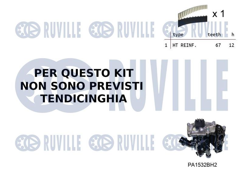 RUVILLE Vízpumpa + fogasszíj készlet 55B0034